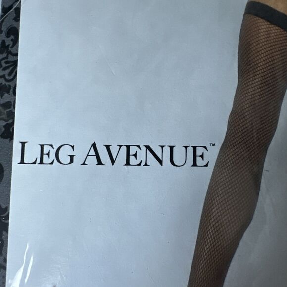 Red Fishnet thigh high stockings Leg Avenue Costume Sexy - Picture 3 of 9